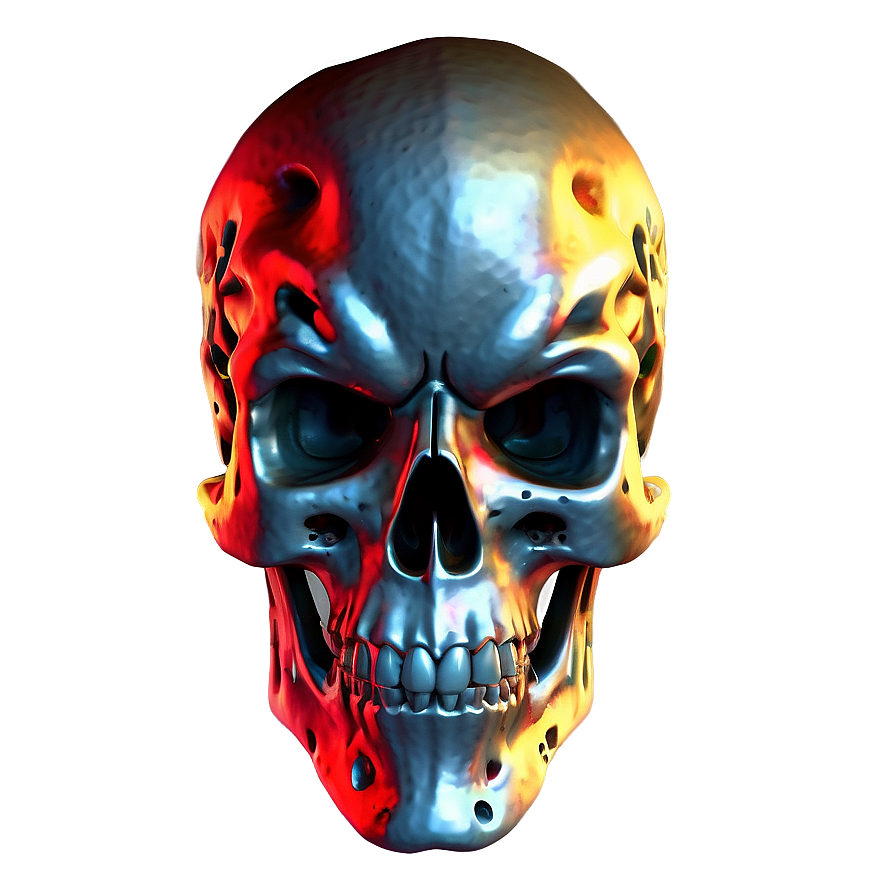 Fiery Skull Illustration Png C