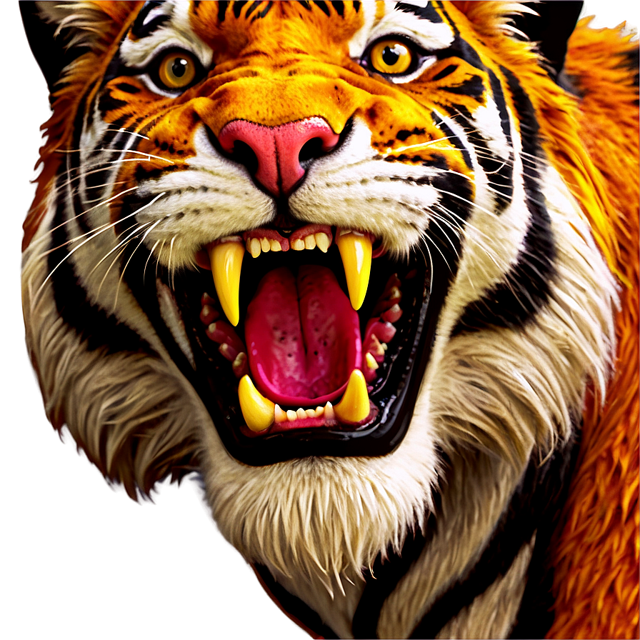 Fiery Tiger Face Emblem Png 06252024