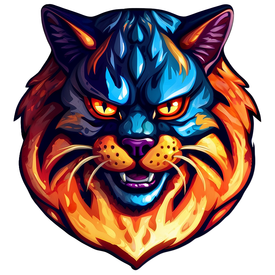 Fiery Wildcat Emblem Png Pnn