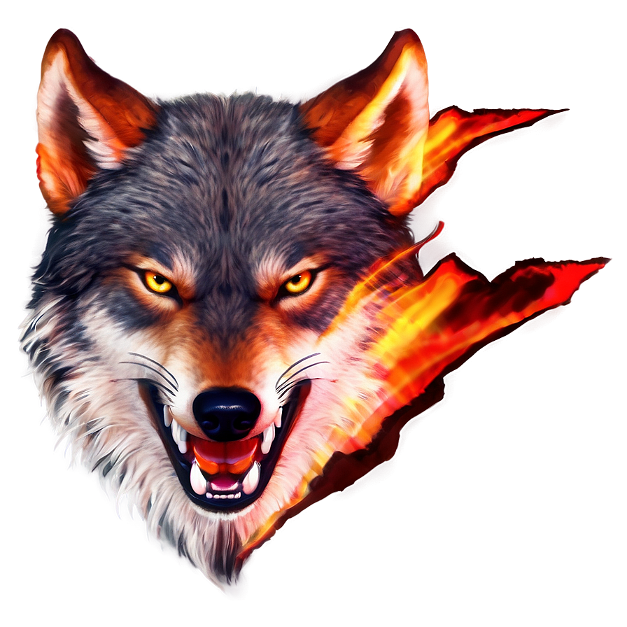 Fiery Wolf Head Animation Png Nig