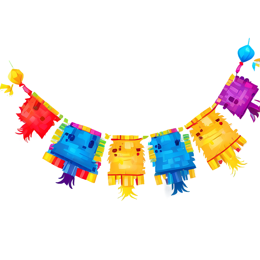 Fiesta Banner With Pinatas Png Eif