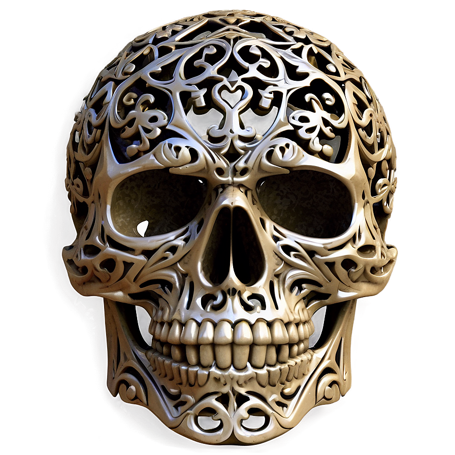 Filigree Skull Graphic Png Aco