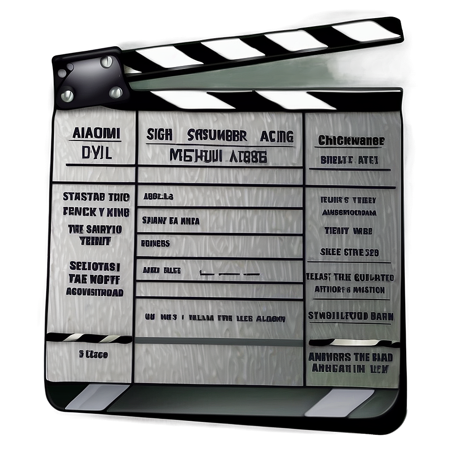 Film Slate For Scene Marking Png Gln