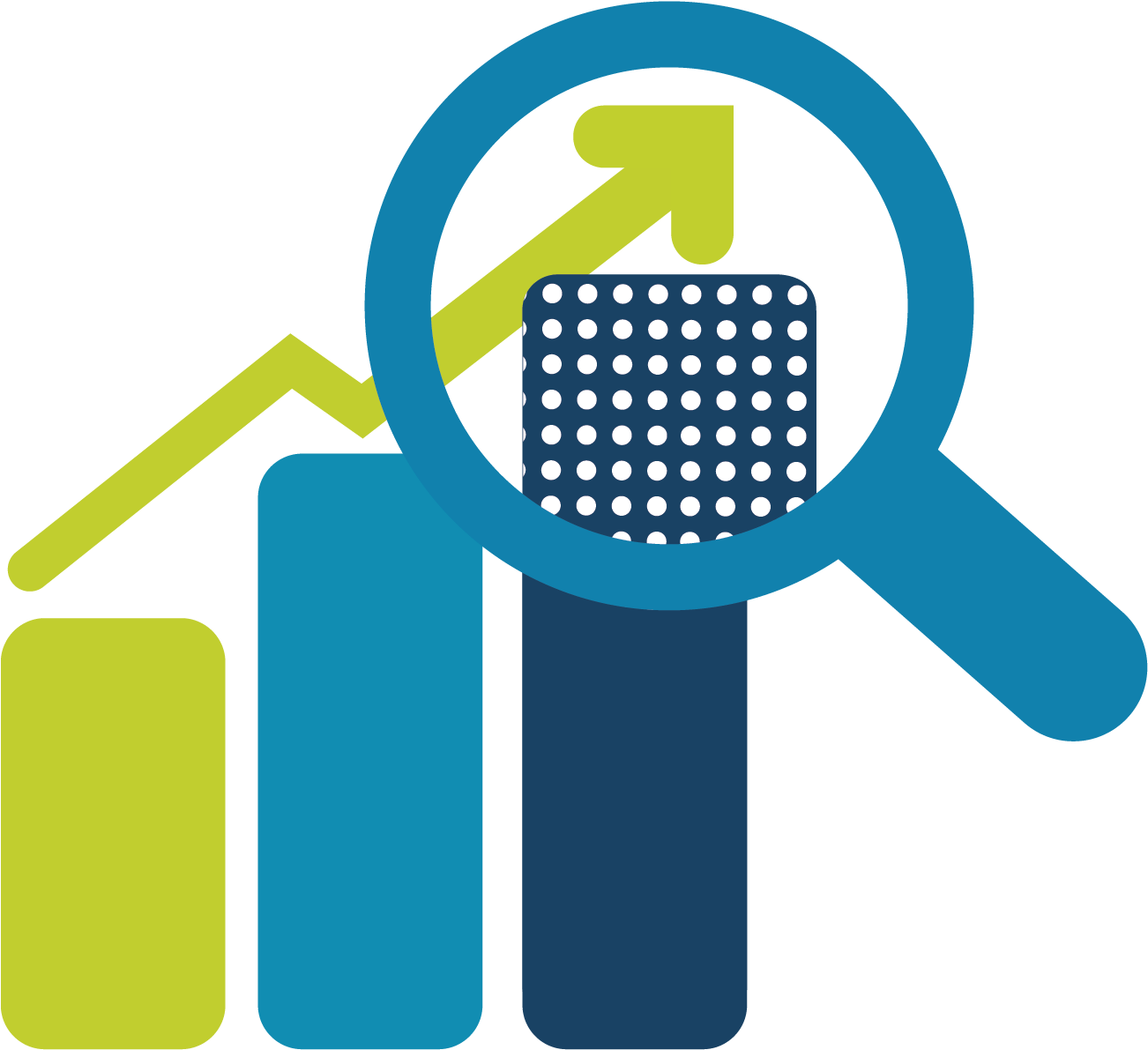 Financial Analysis Graph Magnifying Glass