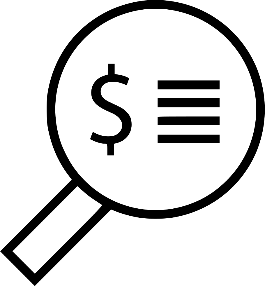 Financial Analysis Magnifying Glass Icon