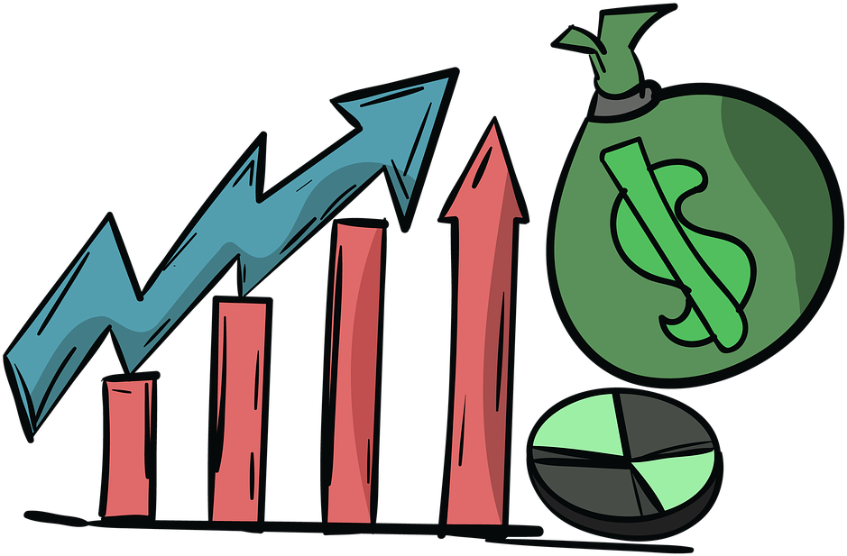 Financial Growth Chartand Money Bag Illustration