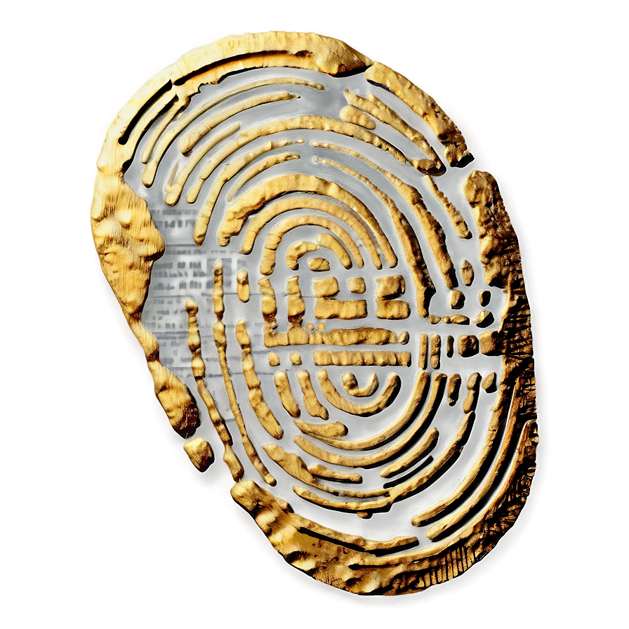 Fingerprint In Golden Color Png 32