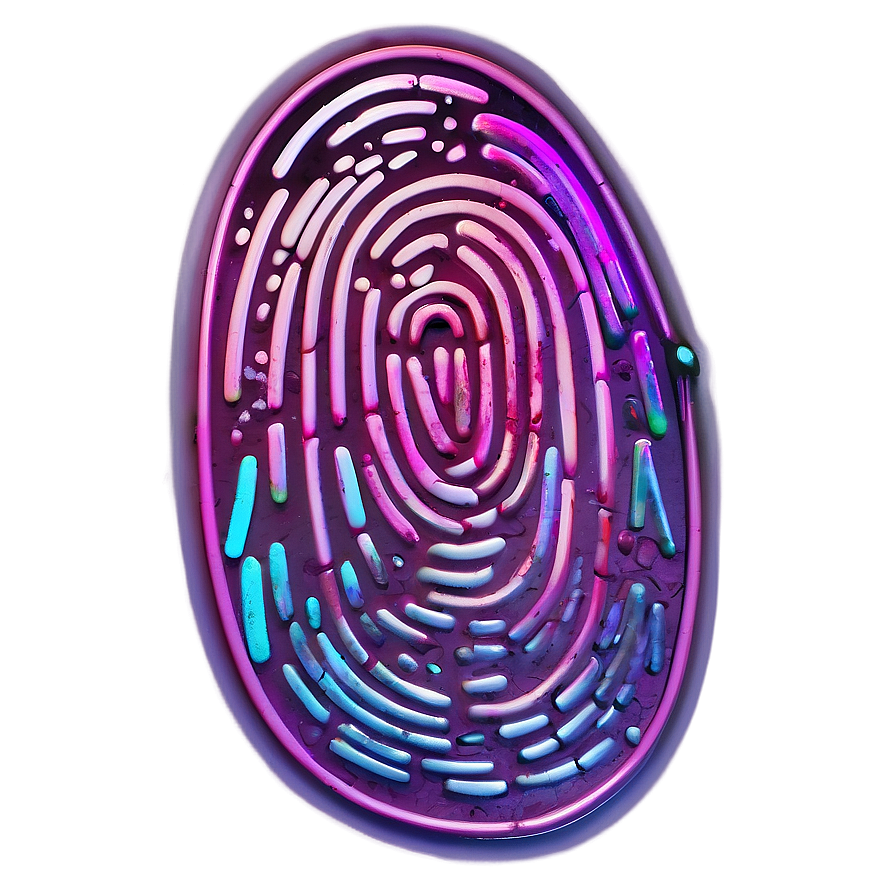 Fingerprint In Neon Lights Png 36