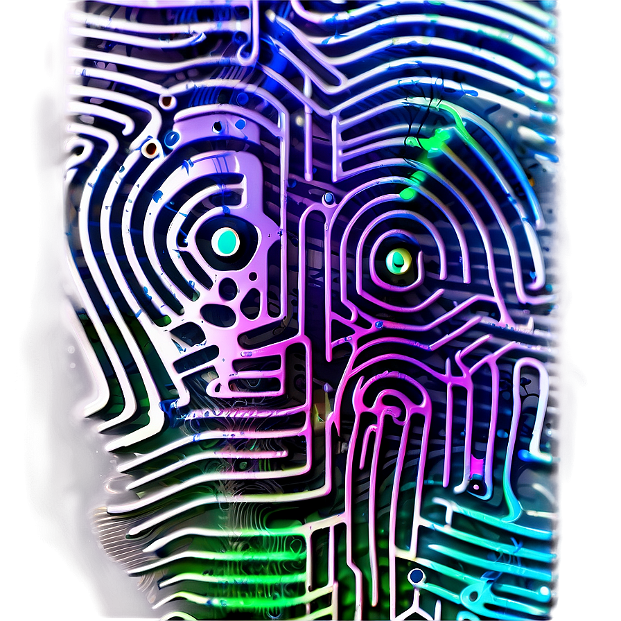 Fingerprint With Circuit Lines Png 05242024