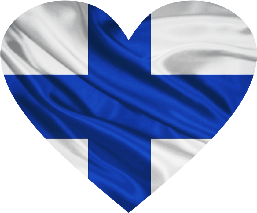 Finnish Flag Heart Shaped