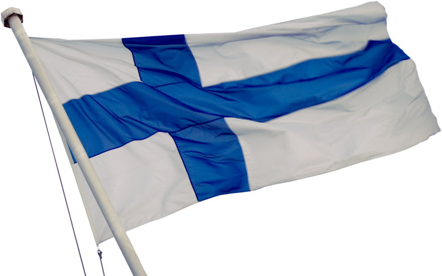 Finnish National Flag Waving