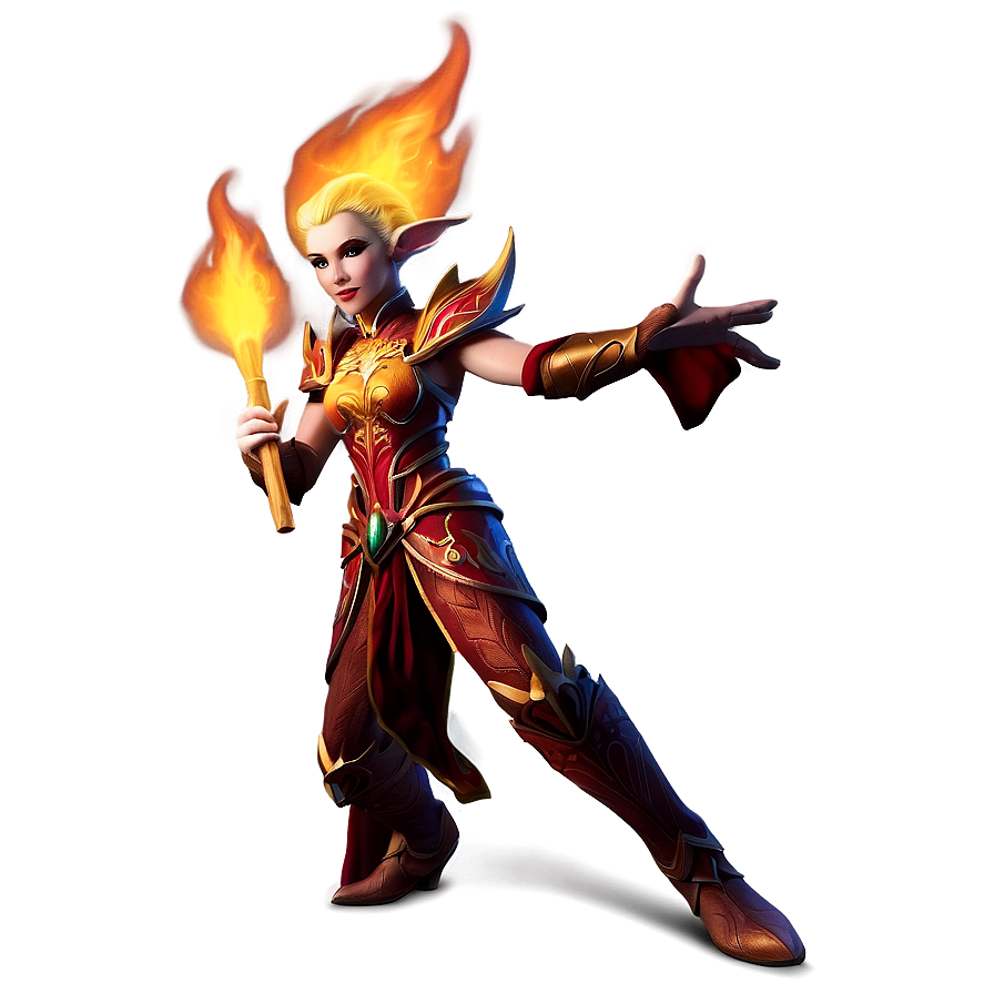 Fire Elf With Flames Png 05232024