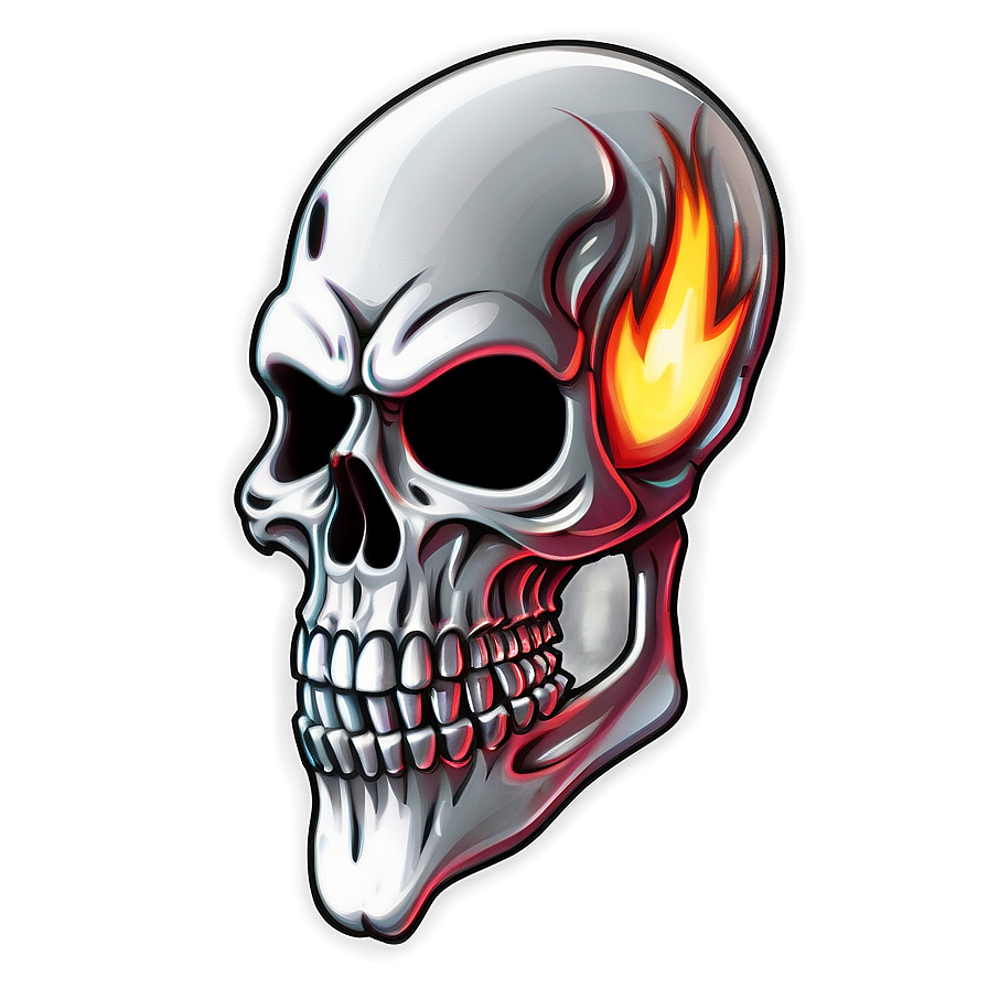 Fire Skull Face Illustration Png 06272024