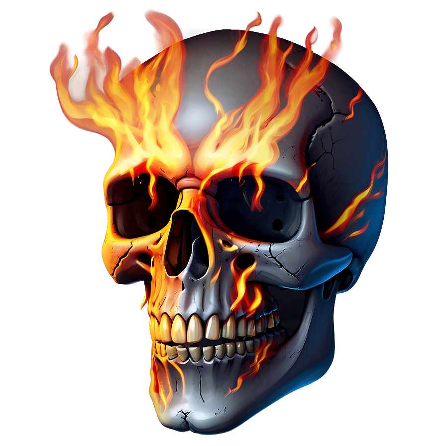 Fire Skull Face Illustration Png Iyj