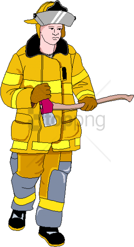 Firefighterin Gear Holding Hose.png