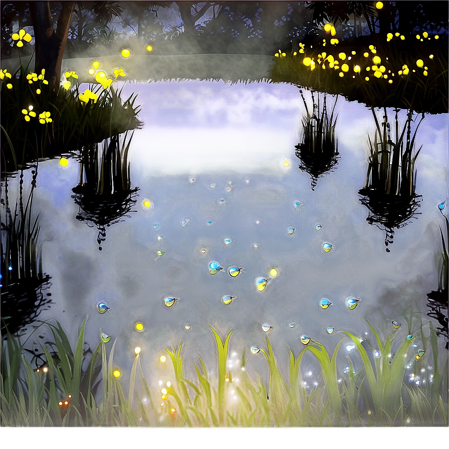 Fireflies By The Lake Png Lei