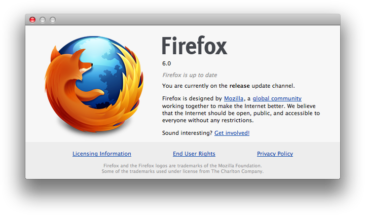 Firefox6 Update Screen