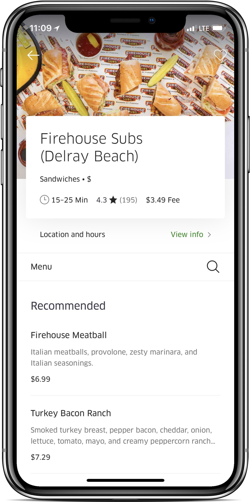 Firehouse Subs Delray Beach Menu Mobile App