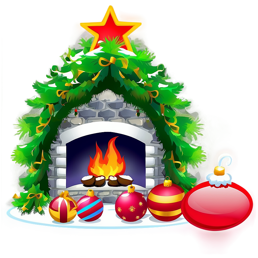 Fireplace Mantel Christmas Decoration Png Ucu