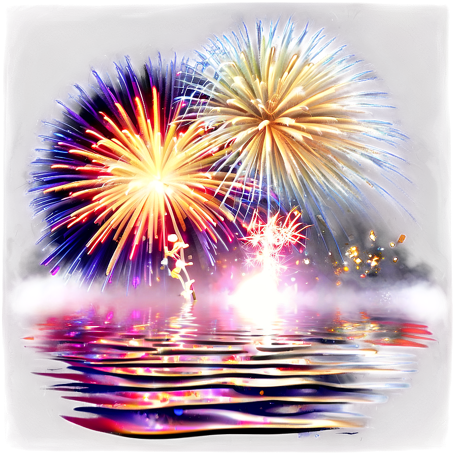 Fireworks Over Water Png 61