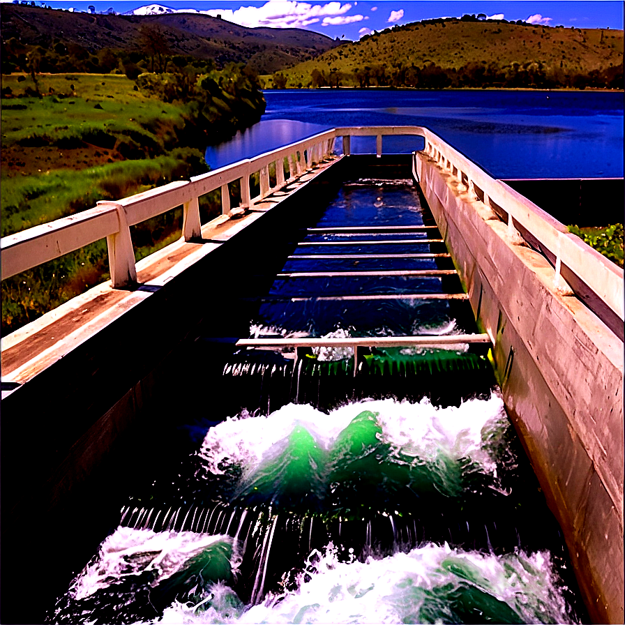 Fish Ladder At River Dam Png 06292024