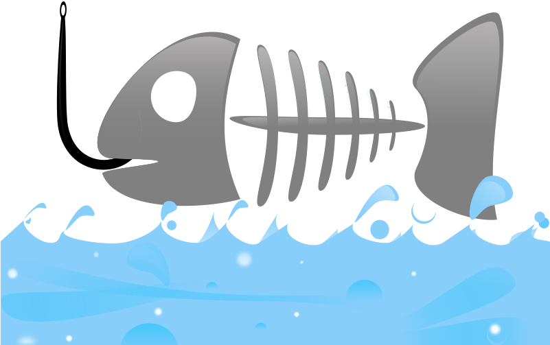 Fish Skeleton Cartoonon Hook