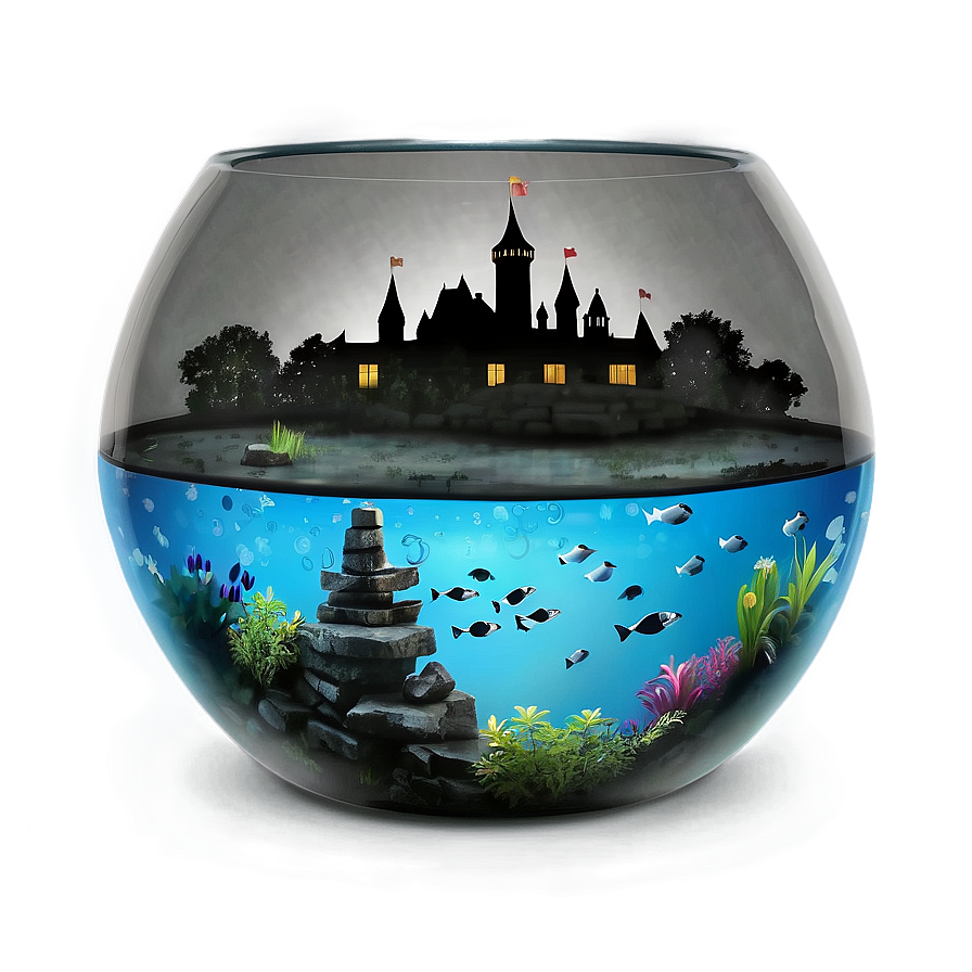 Fishbowl With Castle Png Xwr28