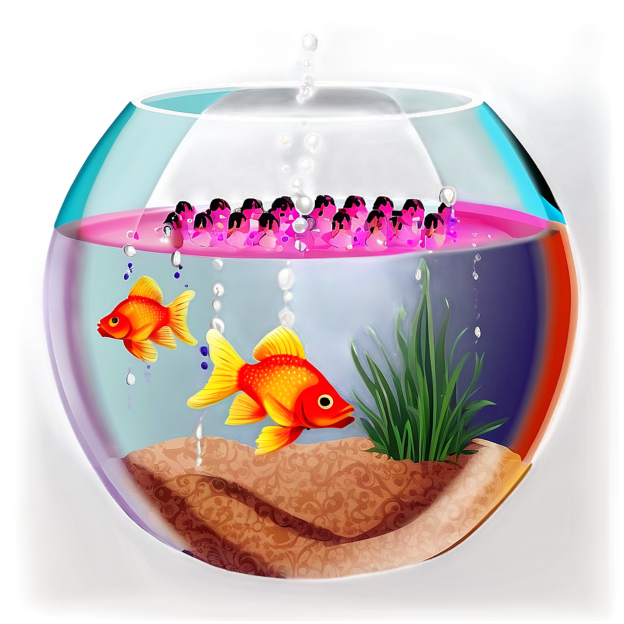 Fishbowl With Decoration Png 66