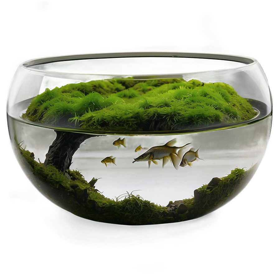 Fishbowl With Moss Balls Png 97