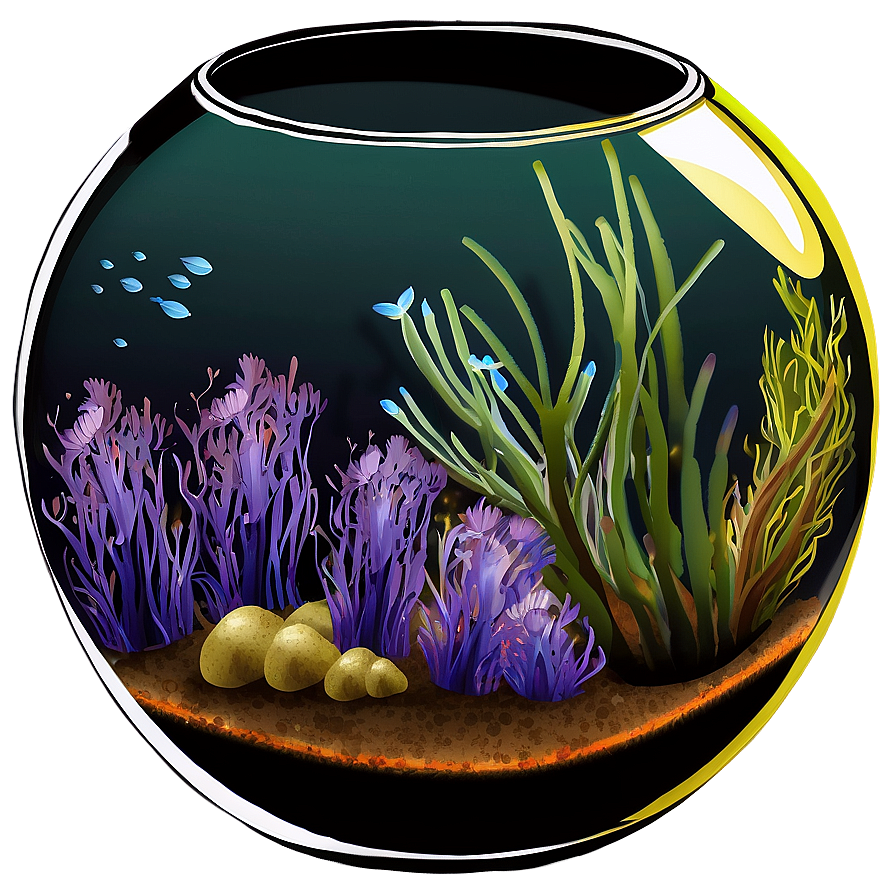 Fishbowl With Sea Plants Png 06212024