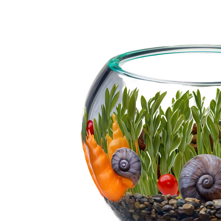 Fishbowl With Snails Png Dgy56