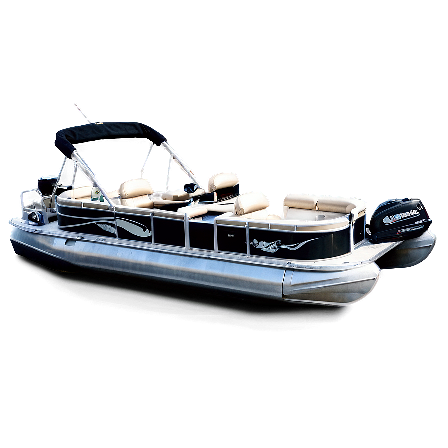 Fishing Equipped Pontoon Boat Png Mtp36