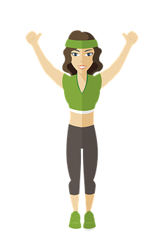 Fitness Enthusiast Cartoon Woman