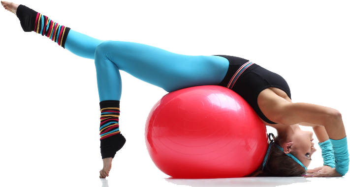 Fitness Enthusiast Performing Exercise Ball Workout