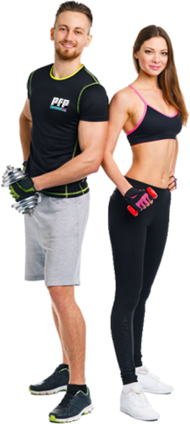 Fitness Partners Posingfor Gym Promotion