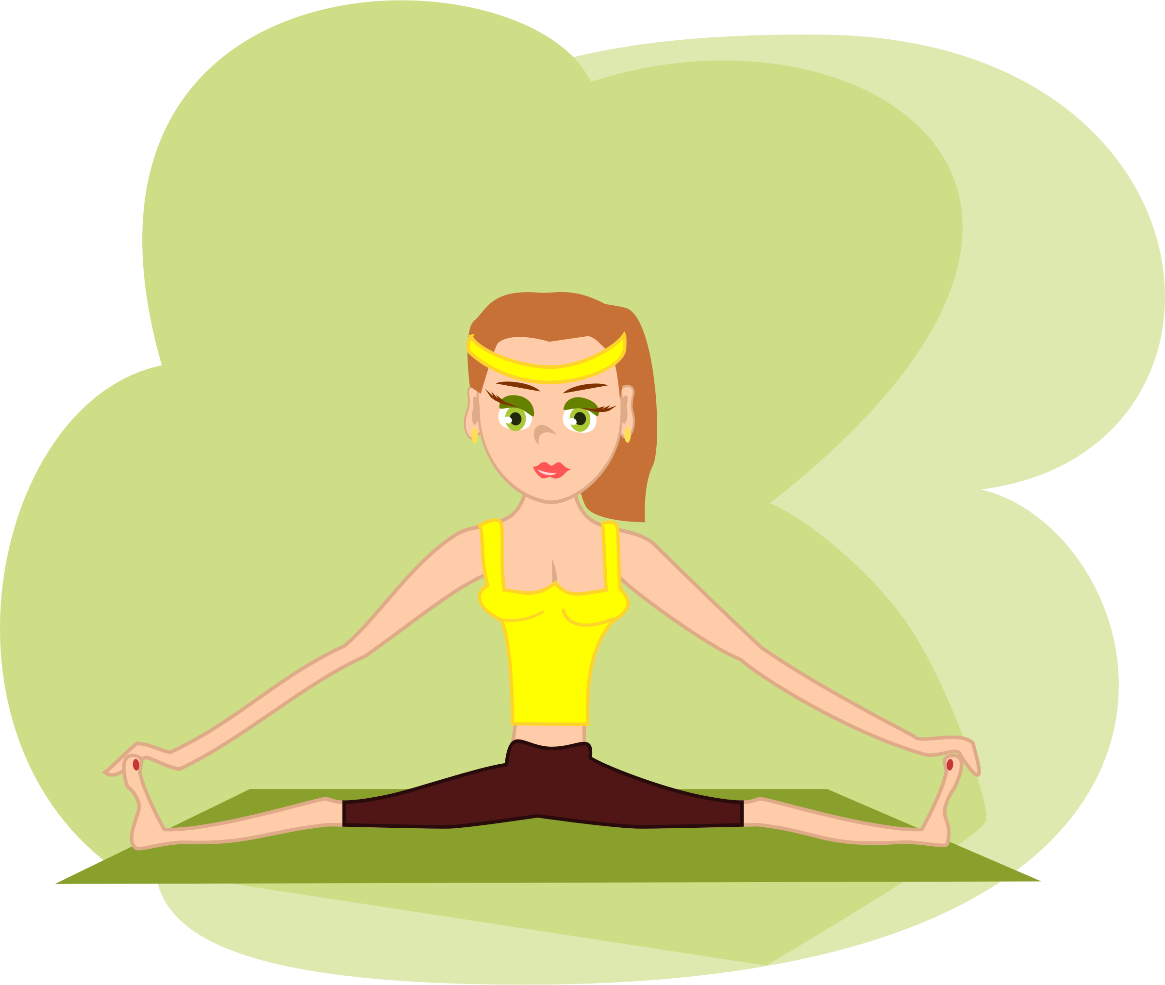 Fitness Yoga Straddle Stretch Illustration