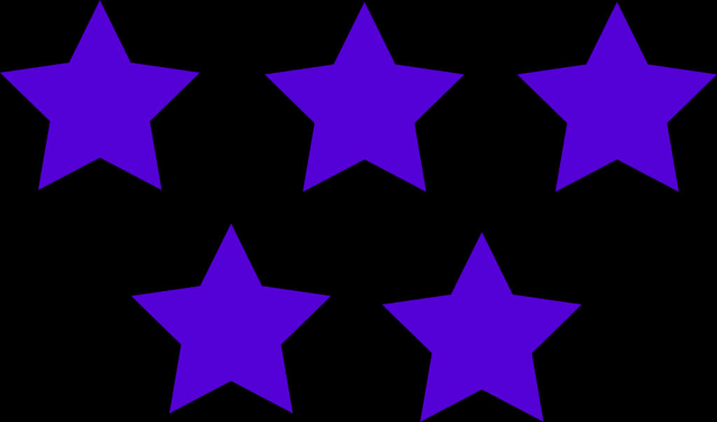 Five Purple Stars Black Background