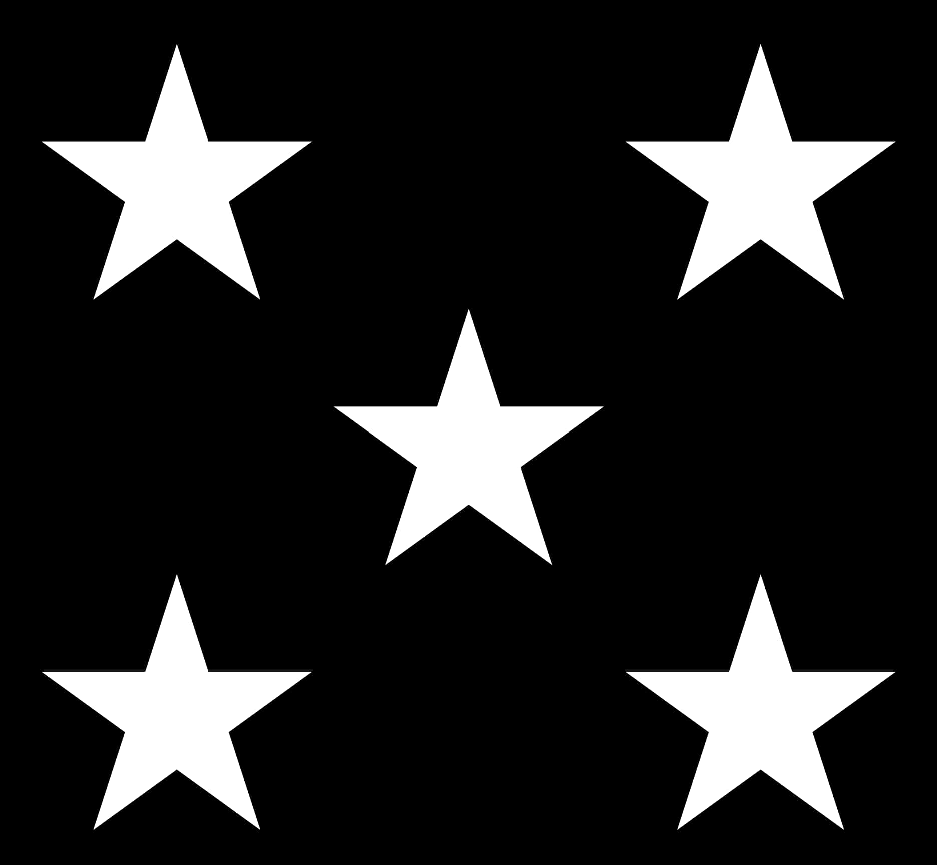 Five White Stars Black Background