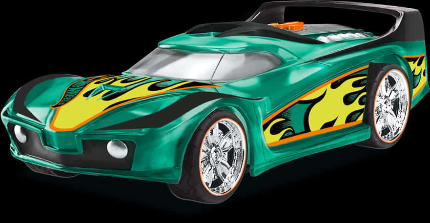 Flame Decaled Hot Wheels Car