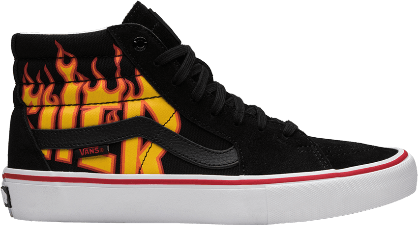 Flame Design Vans Skate High Top Sneaker