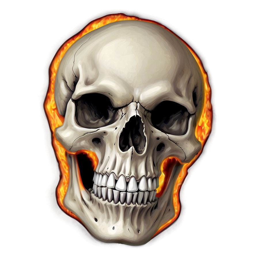 Flame-engulfed Skull Design Png 06252024