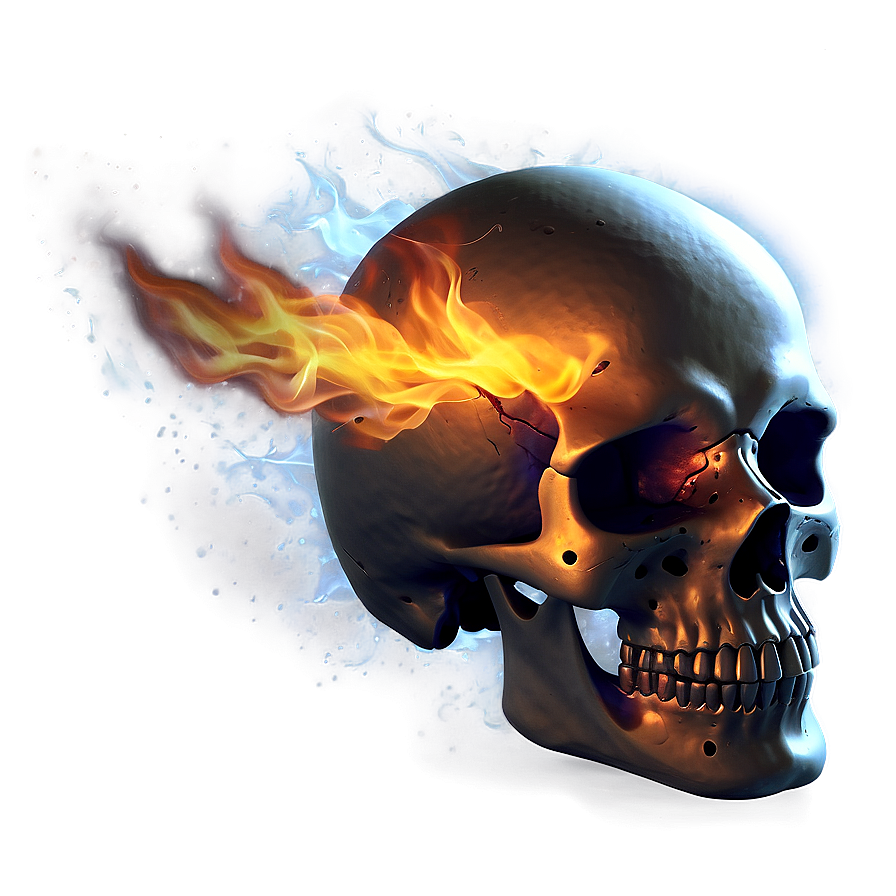 Flame-engulfed Skull Design Png 06252024