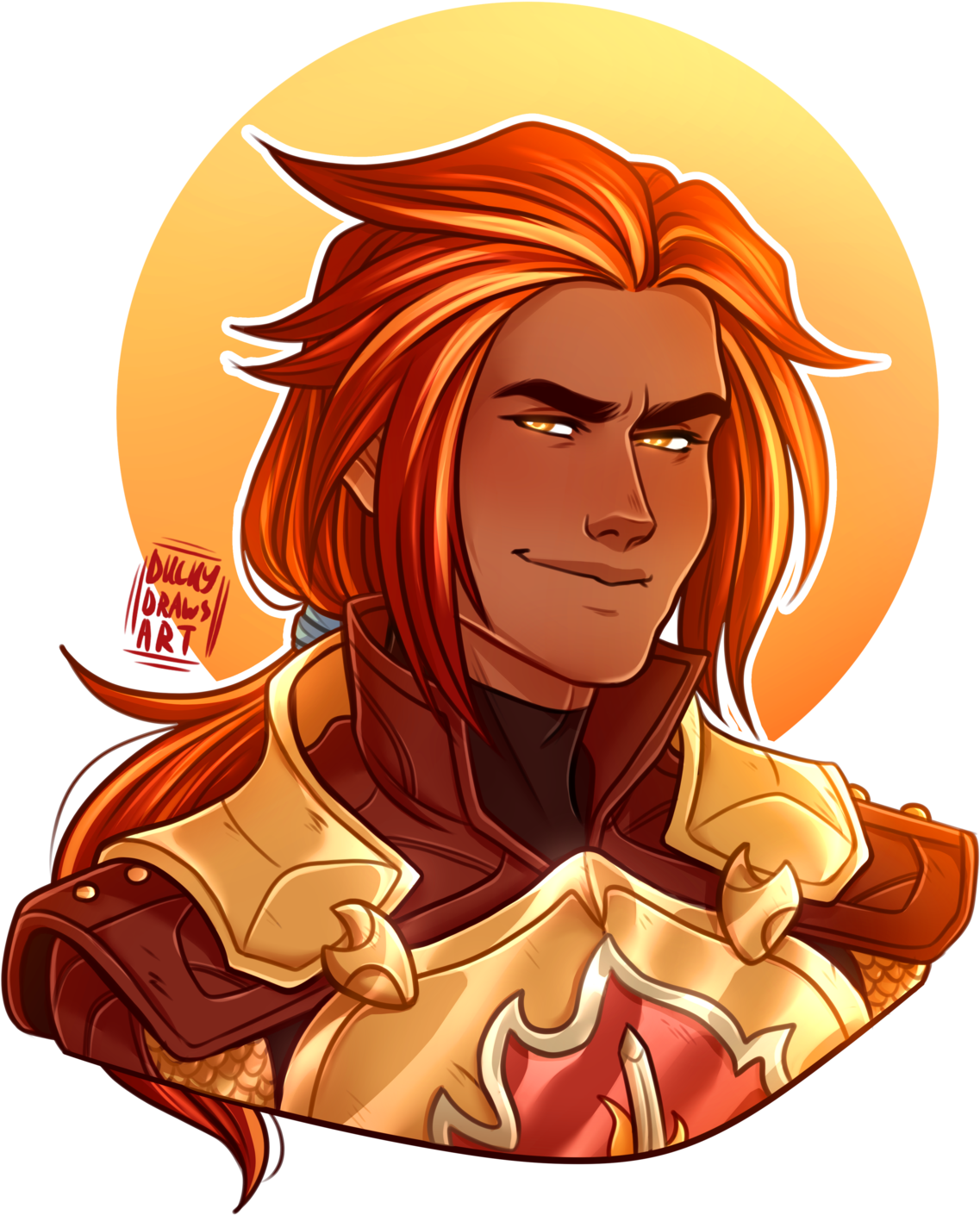 Flame Haired Fantasy Warrior Illustration