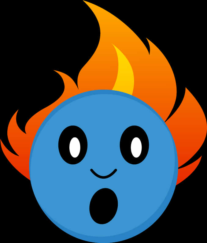 Flame Head Cartoon Character