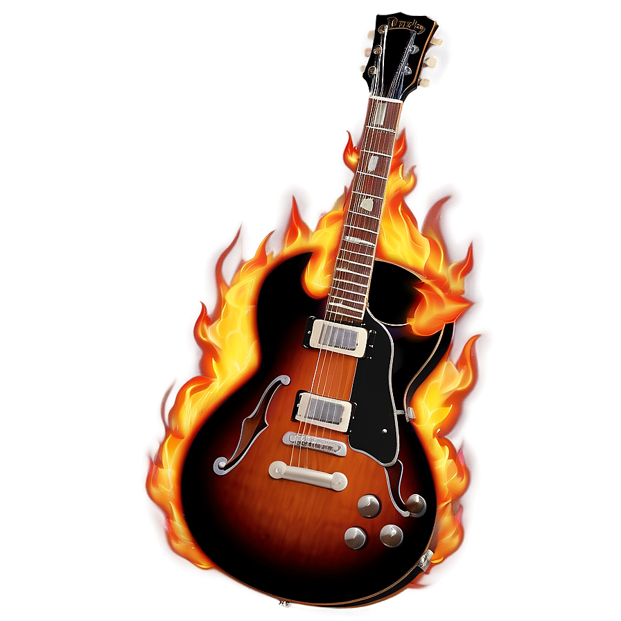 Flames Guitar Png Pnd