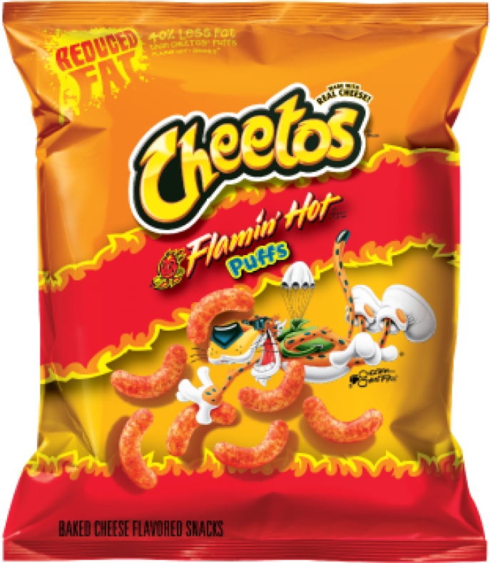 Flamin Hot Cheetos Puffs Reduced Fat Package