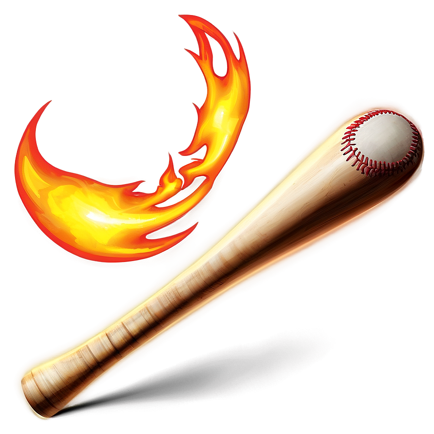 Flaming Baseball Bat Png 05242024