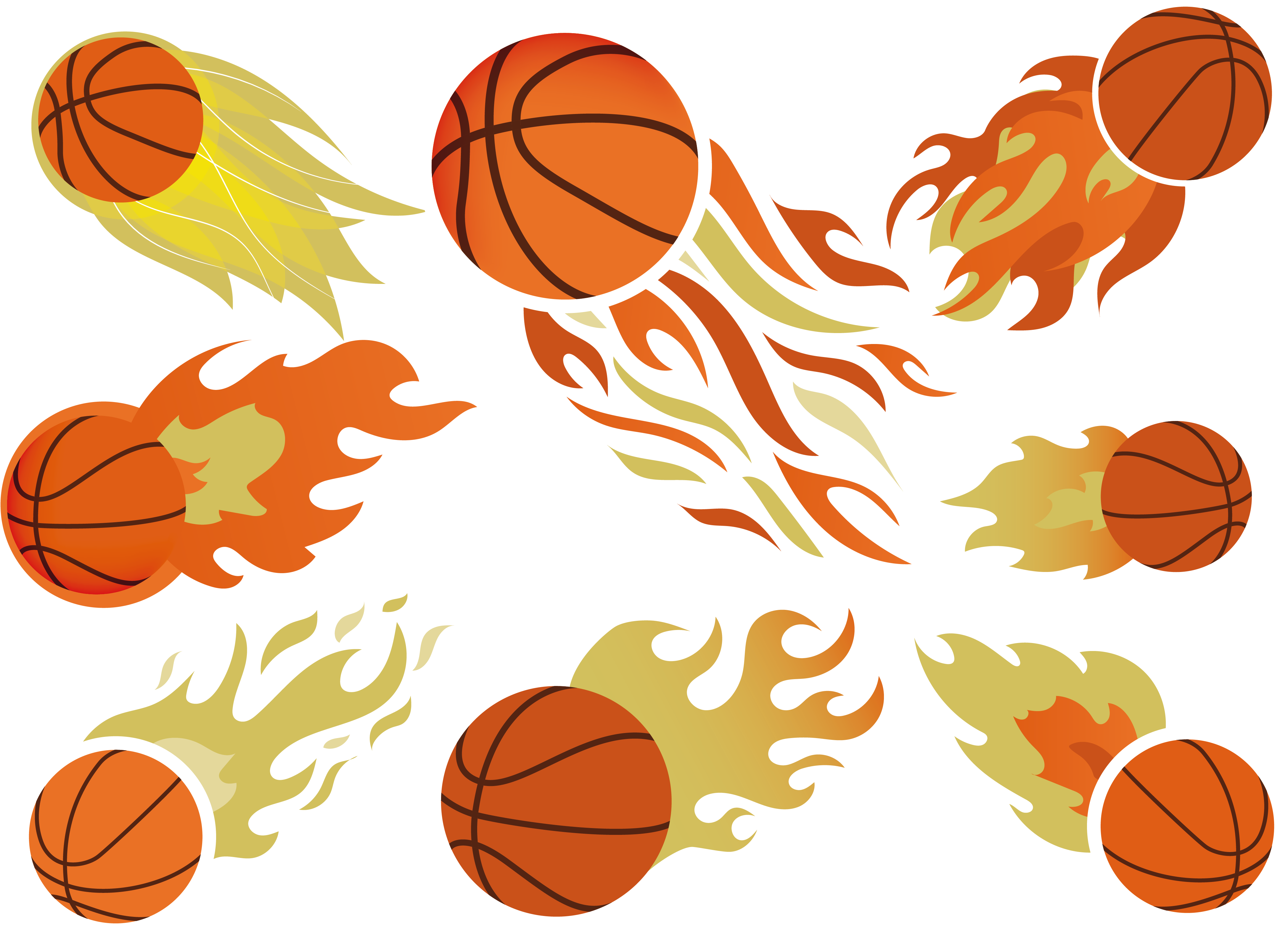 Flaming Basketballs Vector