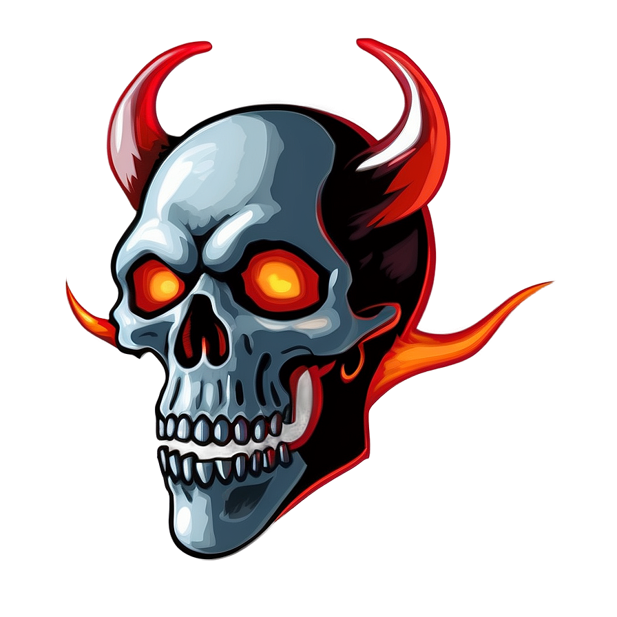 Flaming Devil Skull Png Lsp