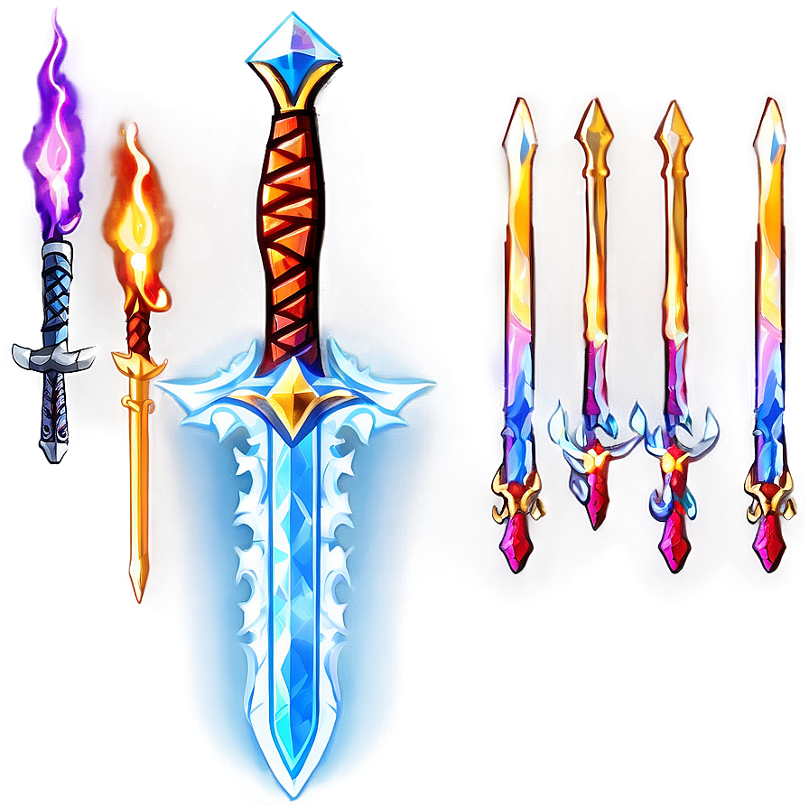 Flaming Diamond Sword Png 23